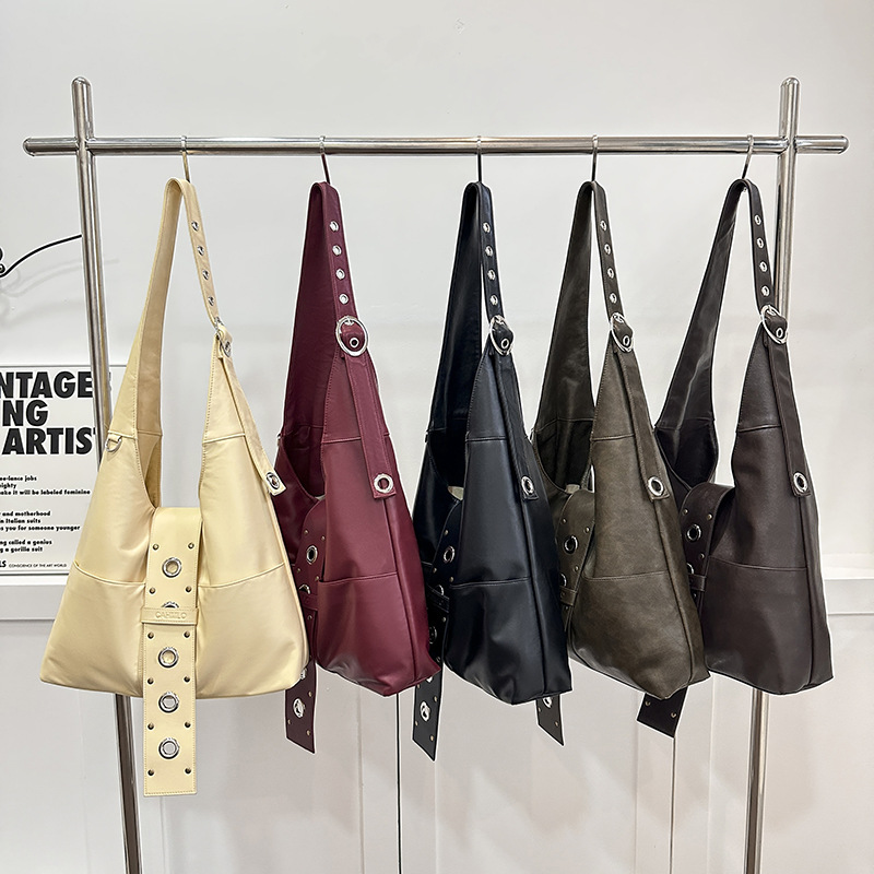 Large-capacity Round-hole Design Shoulder Cross-border Trend Fashion Tote Bag, Relaxed And Versatile Casual Crossbody_voghion.com
