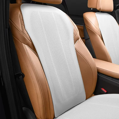 Cushion, Seat cushion, seat cover - all-inclusive-saddle-leather-backrest-elegant-white