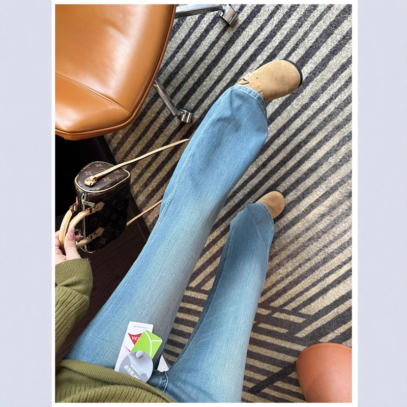 Original Comic Legs~! High-Waisted Stretch Flared Jeans for Women 2025 Autumn New Slim Versatile Slimming Pants