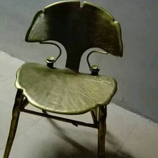 东莞厂家定制金属仿古抽象荷叶艺术椅子古典造型家具