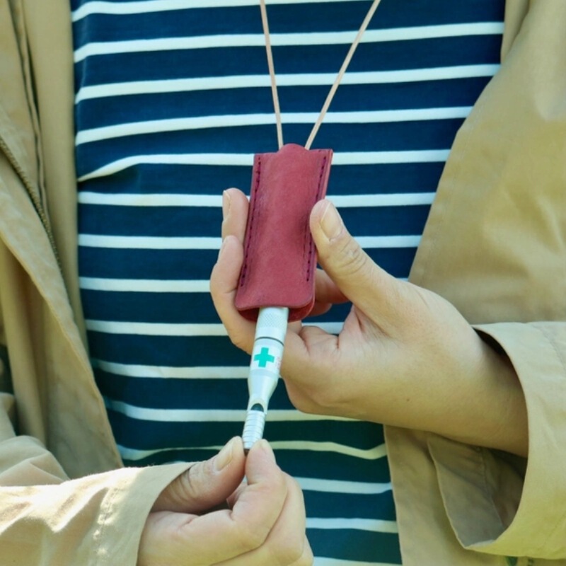 Korean style outdoor first aid whistle storage bag camp training dustproof whistle leather case portable disaster prevention whistle leather case