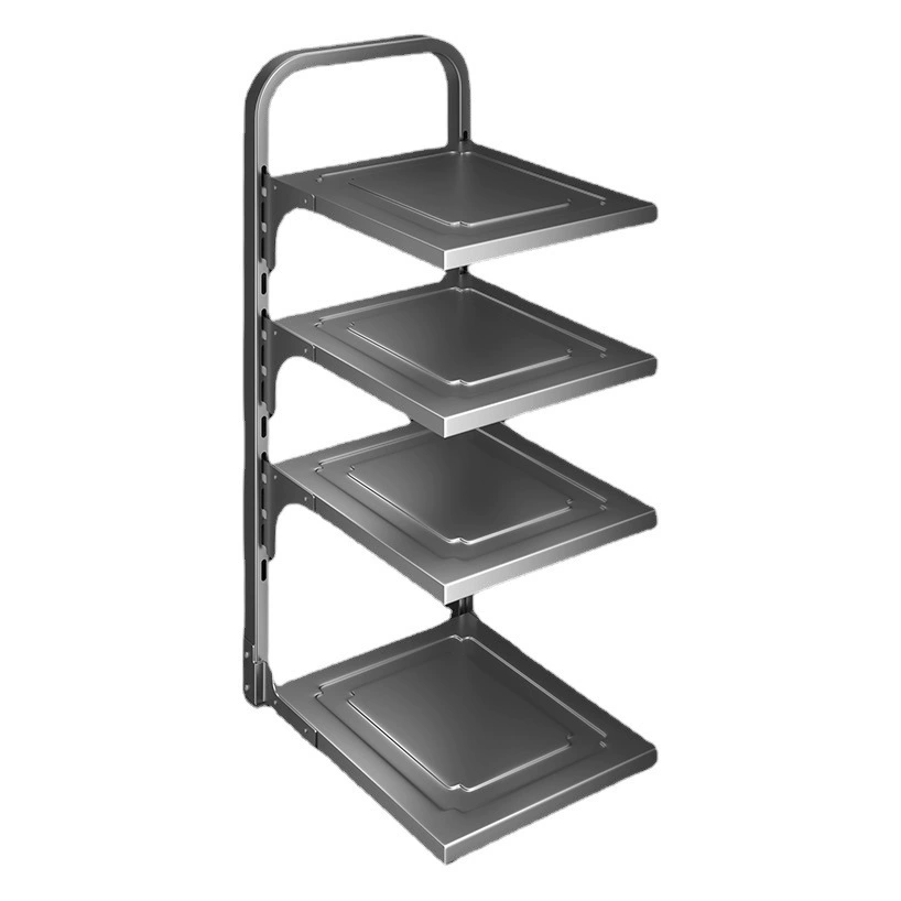 Многослойная полка для кухни Бытовые многофункциональные шкафы под раковиной кастрюли с углеродистыми стальными слоями
