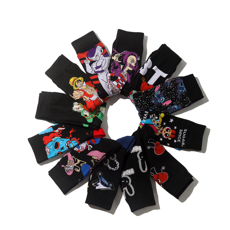 Men's Wholesale Trendy Socks Female Animation Cartoon Cotton Socks Comic Male Medium Tube Pirate Socks-5PRS 19 O1CN01o4rz4q1TrjeC6970G !!1004802436 0 cib