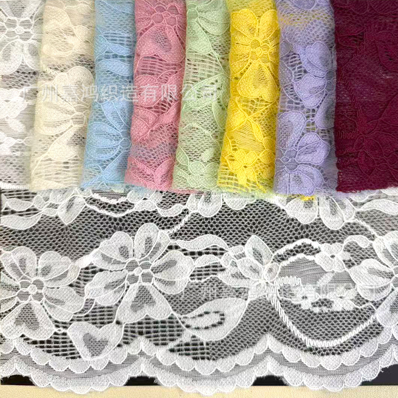 Nuevo tejido de encaje elástico ondulado de encaje suave pro-piel cuatro lados camiseta de fondo ropa interior tela directa