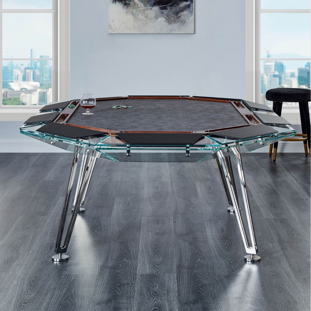 Fichas multijugador de lujo italiano, ajedrez, acrílico, cristal, villa de alta gama, mesa especial de Texas Hold'em