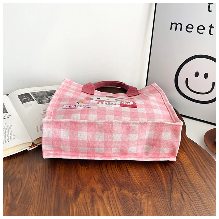Cute cartoon cat canvas bag 2025 new style large-capacity simple and convenient tote bag with fashionable printing undefined