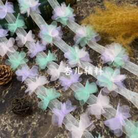 新款欧根纱立体花朵 辅料花边 童装床罩耳饰等diy手工装饰