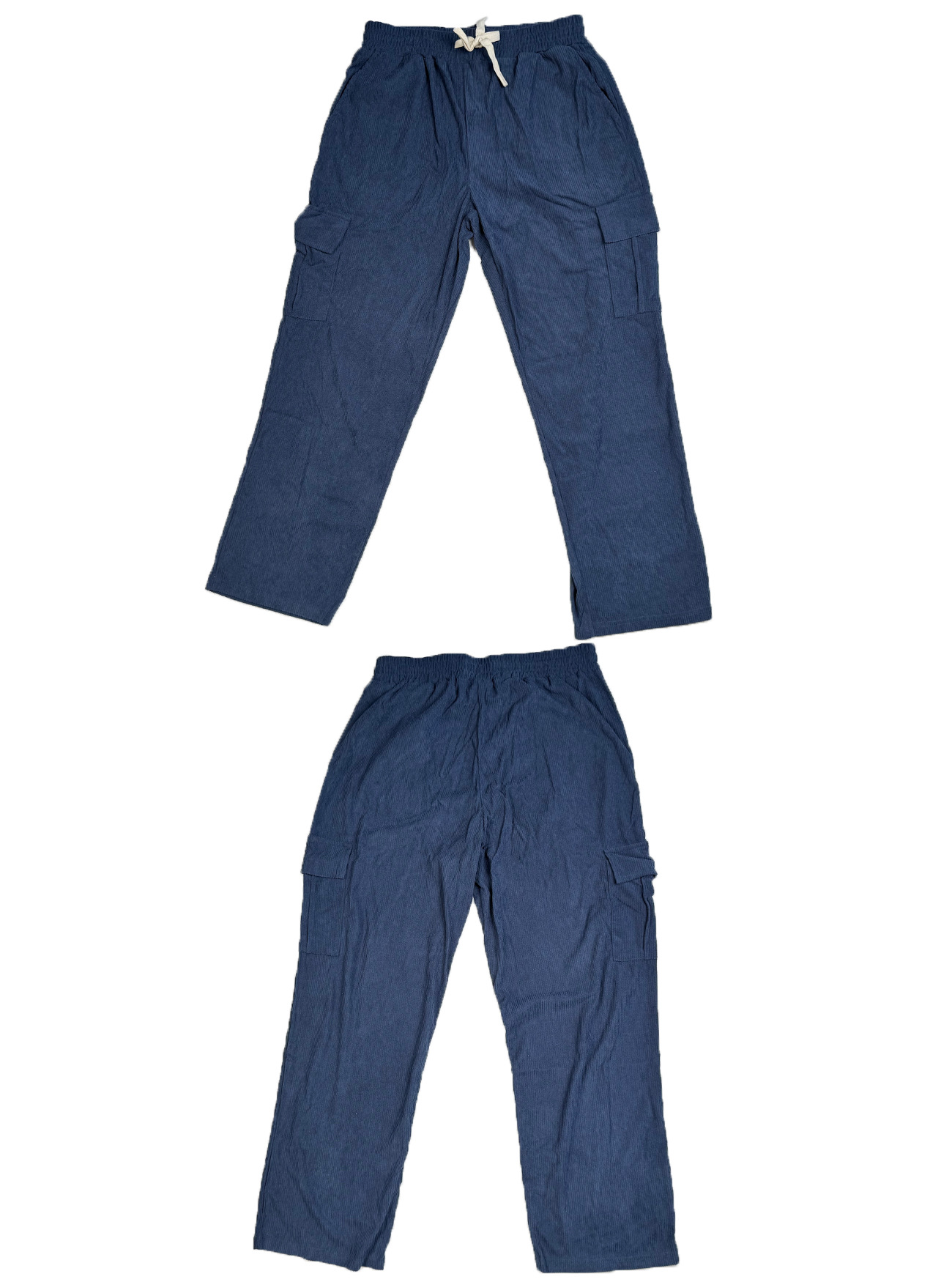 Monochrome Herren-Sommer-Arbeitshose im amerikanischen Retro-Stil, lässige Sporthose, lockere, gerade Cordhose mit weitem Bein_voghion.com