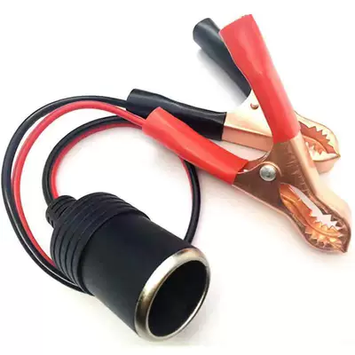 Car Charger Female Seat to Crocodile Clip Cable with Crocodile Clip Cigarette Lighter Socket Cable Car Charger Female Seat with Battery Clip