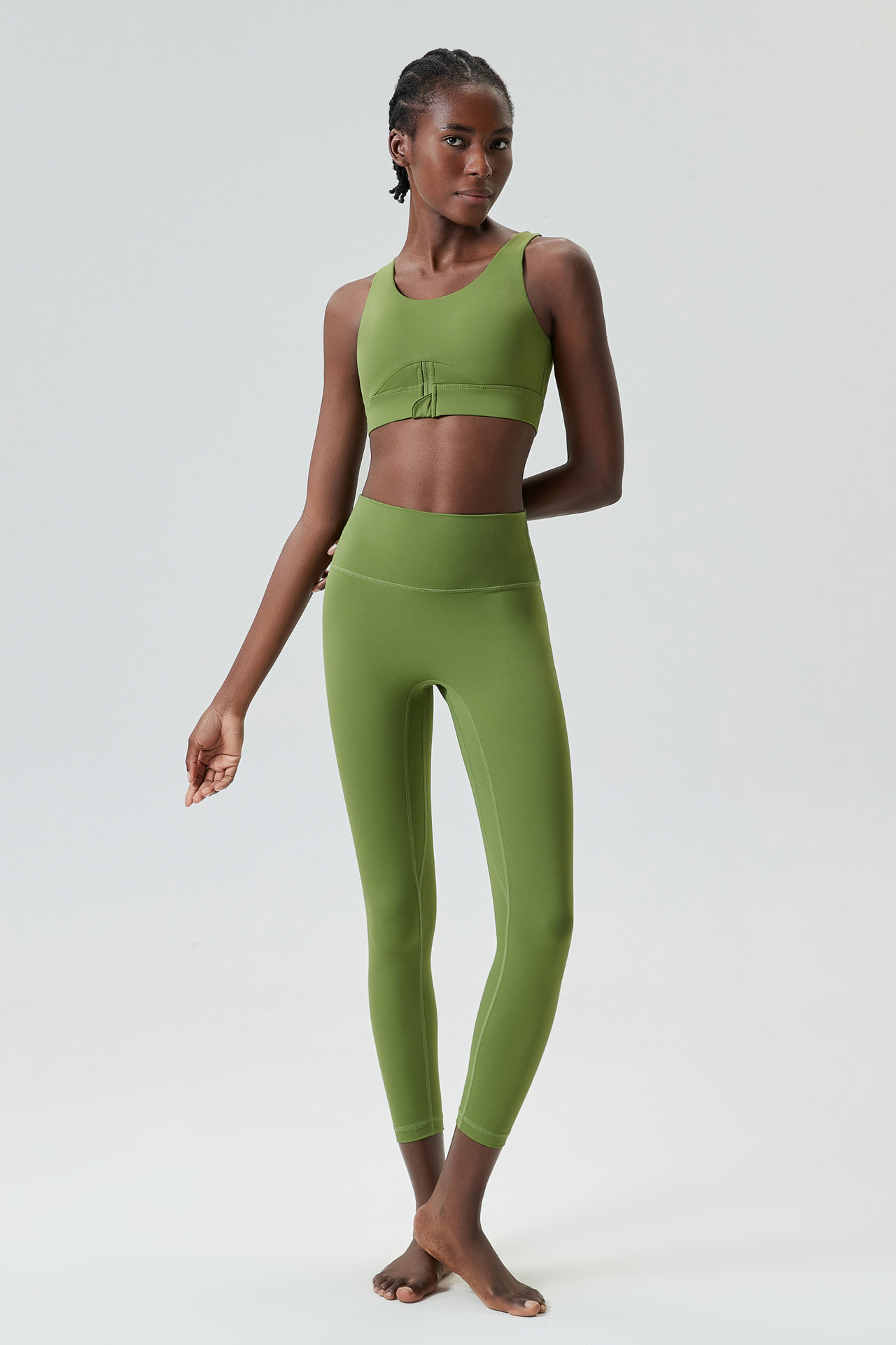 Simple Style Sport Style Solid Color Nylon U Neck Tracksuit Racerback Tank Tops Skinny Pants display picture 14