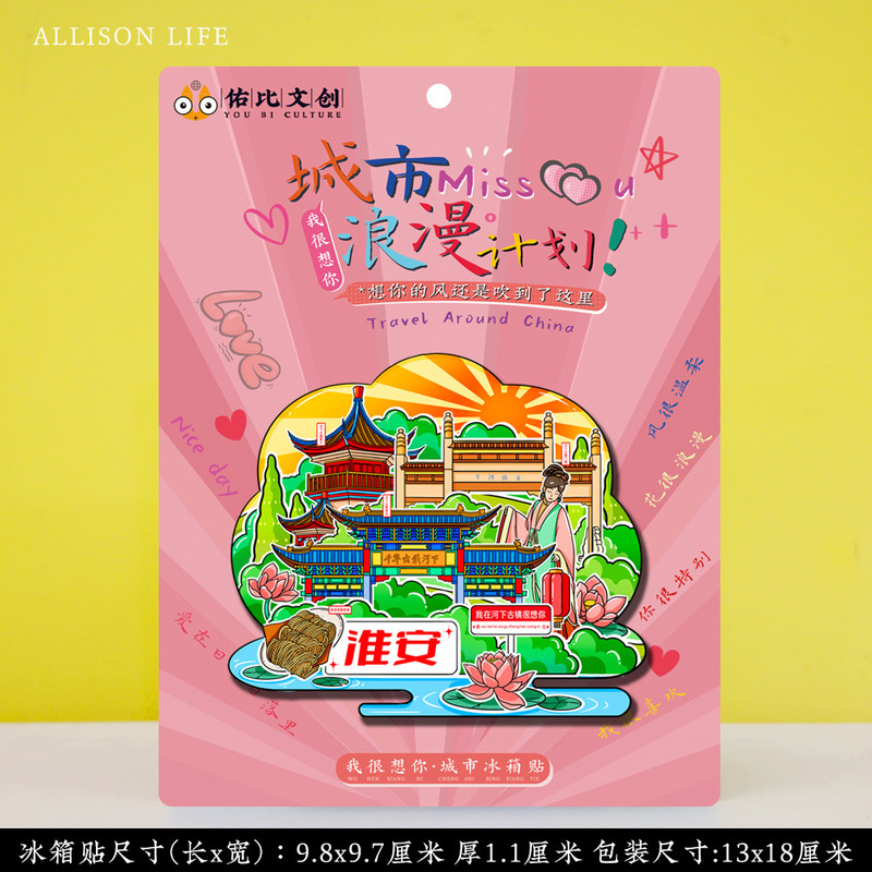 淮安河下古镇文创美浓烧陶瓷磁吸磁性冰箱贴特色旅游景点纪念礼品|undefined