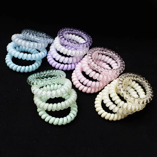 Спиральные резинки-телефонный шнур для волос цветные