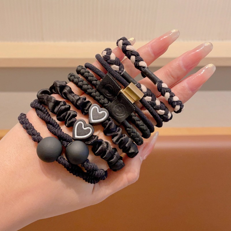 Niños de color café leche de banda de goma de alta elasticidad anillo para el cabello de niñas de cabello de cola de caballo alta no daña el cabello corda de cabello duradera