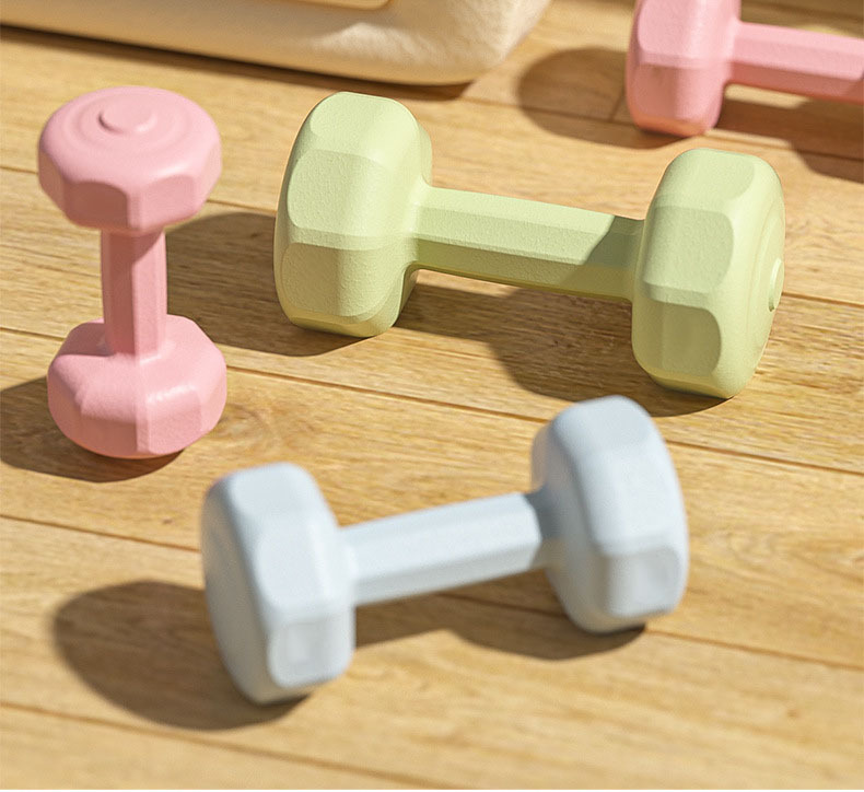 Dambıl kadın fitness ekipmanları ev çocuk kauçuk kaplı erkek kol kas eğitimi kettlebell yoga küçük dambıl spor seti
