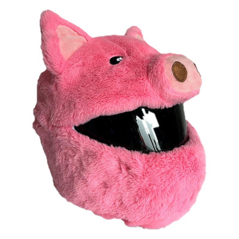 Funda para casco más vendida de Amazon, casco de cabeza de cerdo callejero personalizado de felpa para motocicleta, cubierta decorativa para cabeza de casco completo