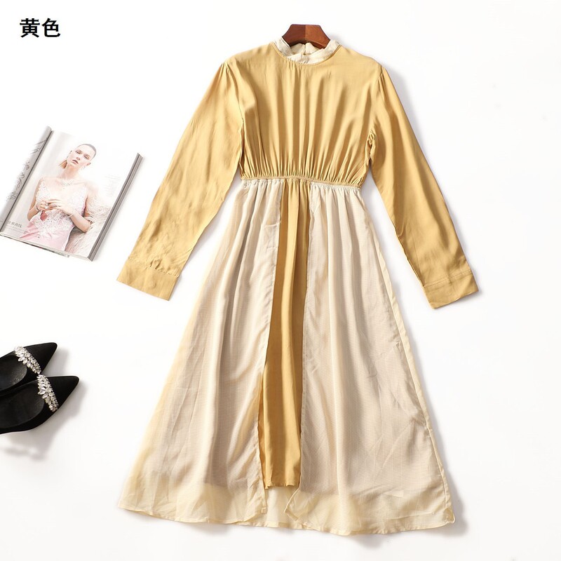 507160 Autumn long-sleeved extended-length dress Shenzhen Mingwei wholesale quality women's clothing clearance factory