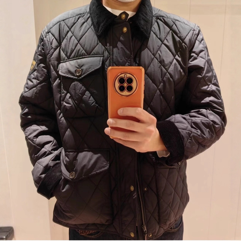 Cross-Border Foreign Trade Three-Color Rl Pony Classic Old Money Style Workwear Quilted Retro Casual Versatile Cotton Jacket