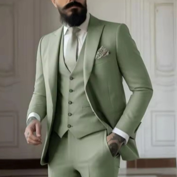 Amazon Men's Suit suit Casual Business Suit Slim-fit Wedding Dress Three-piece Banquet Best Man Dress