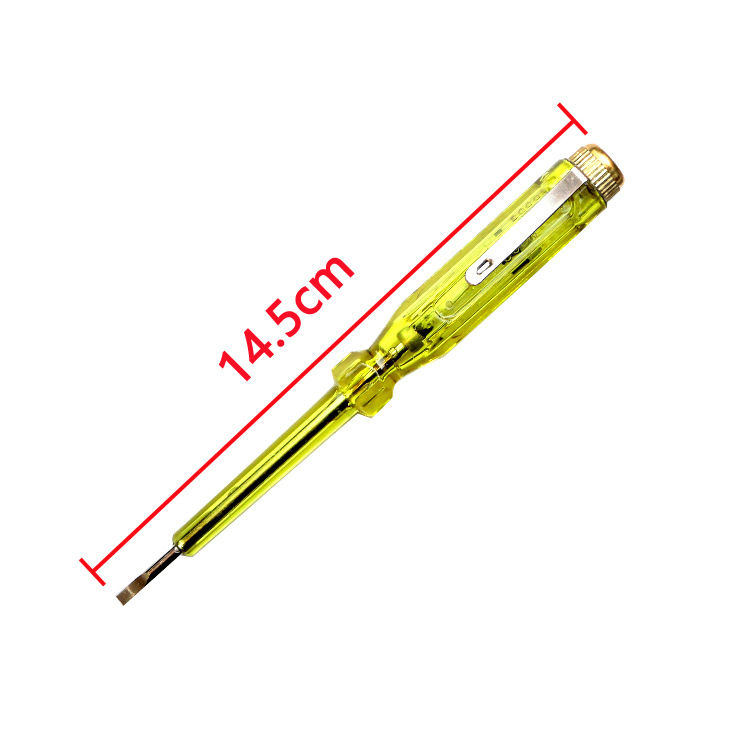 彩色一字头测电笔  带夹透明测电笔 铜头带磁测电笔