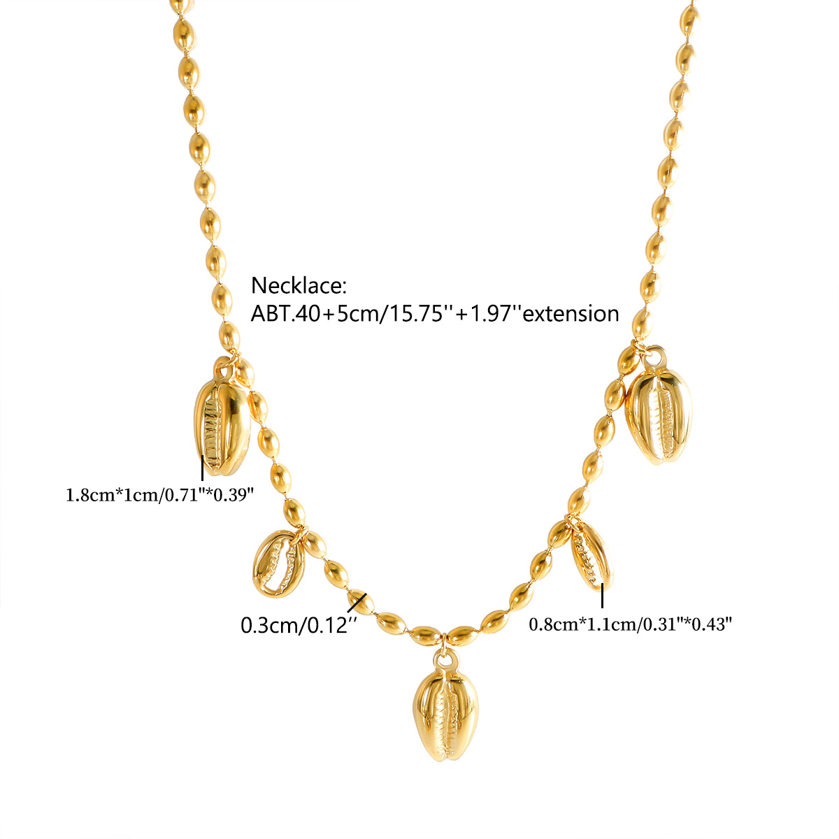Bracelets, Earrings, Necklace Classification Wholesale Jewelry Casual Marine Style Conch 304 Stainless Steel Plating Bracelets Earrings Necklace