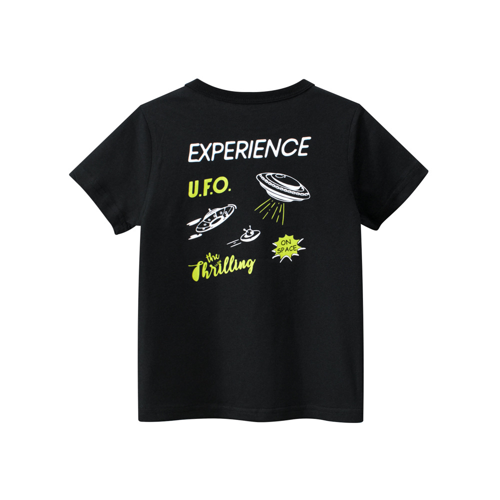 27kids ropa para niños coreanos cuello redondo media manga ropa para niños transfronteriza al por mayor camiseta de manga corta para niños ropa de verano para niños