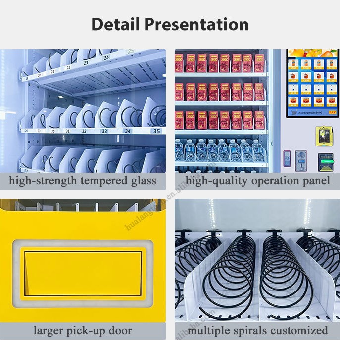 Máquina expendedora de autoservicio de fábrica 24 horas refrigerada máquina expendedora de bebidas no tripulada máquina expendedora de autoservicio de resorte inteligente al por mayor