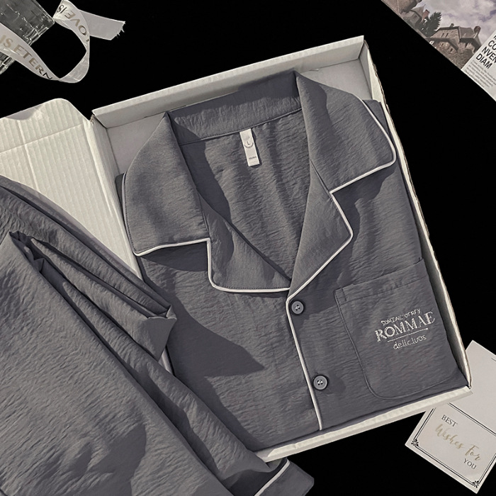 Pijama de hombre primavera y otoño nubes de algodón de manga larga 2024 otoño y invierno nuevo conjunto de ropa de hogar cardigan