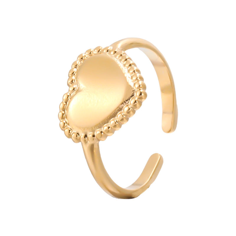 Women'S Gender Wholesale Jewelry Cute Heart Shape 304 Stainless Steel 18K Gold Plated Plating Stainless Steel Rings