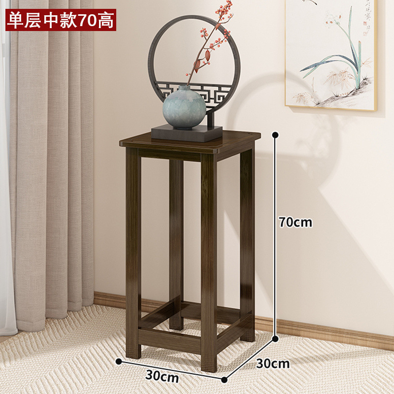 新しい中国風のフラワーシェルフリビングルーム植木鉢スタンド高フラワーシェルフ竹ログ収納ラック屋内バルコニーフラワーテーブル床置きタイプ|undefined
