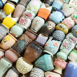 2P80多肉花盆陶瓷法师老桩盆大口径小号套装组合特大号植