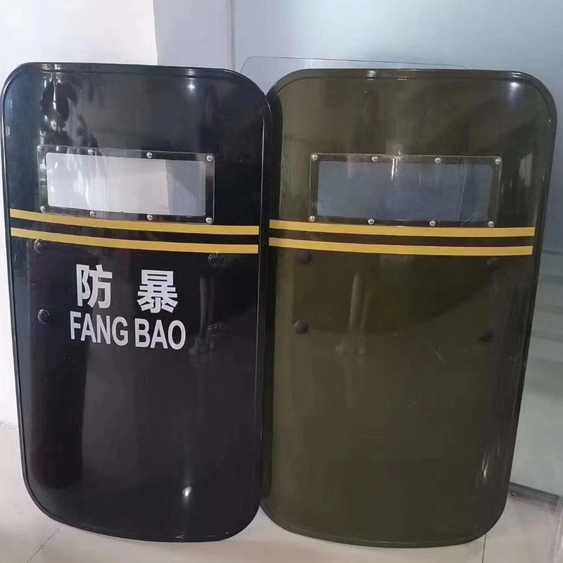 Army Green Riot Shield Protective Security Equipment Security Equipment Campus Property Handheld Shield