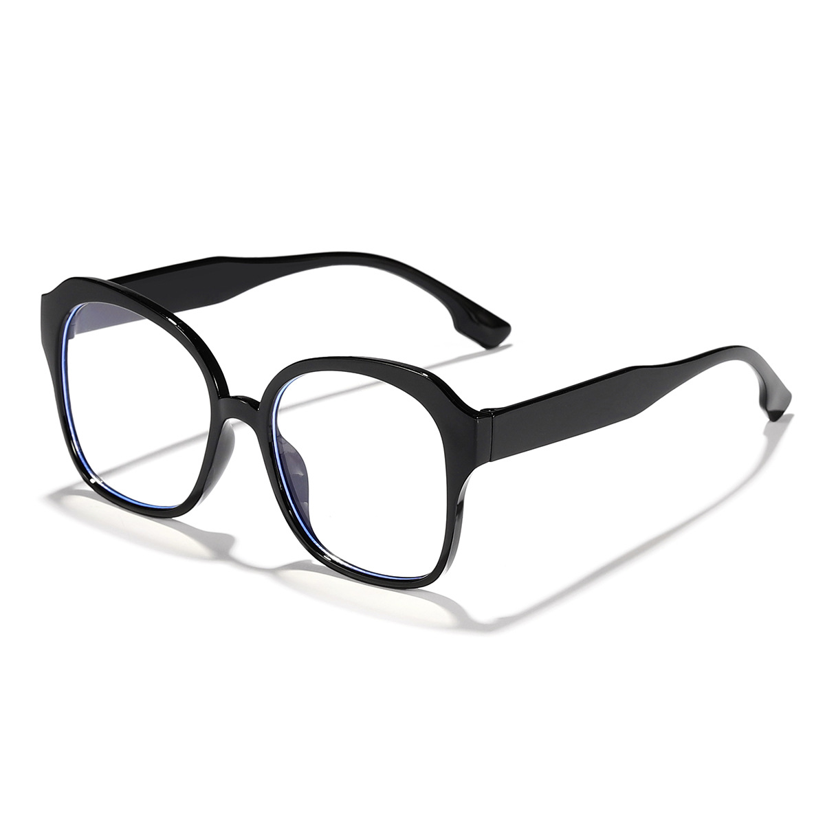 Nuevo estilo al por mayor marco grande cuadrado anti-azul marco de gafas de mujer color de empalme celebridades de Internet europeas y americanas moda con espejo plano