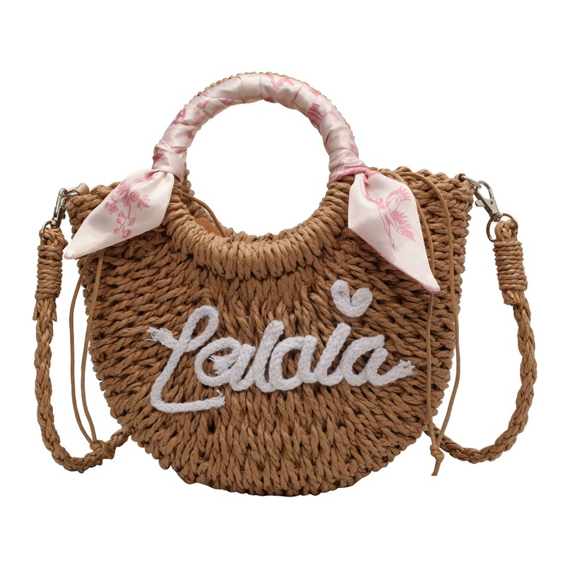 Handheld Straw Basket Bag, Chic Shoulder Tote, 2023 Collection, Lightweight 0.41 kg