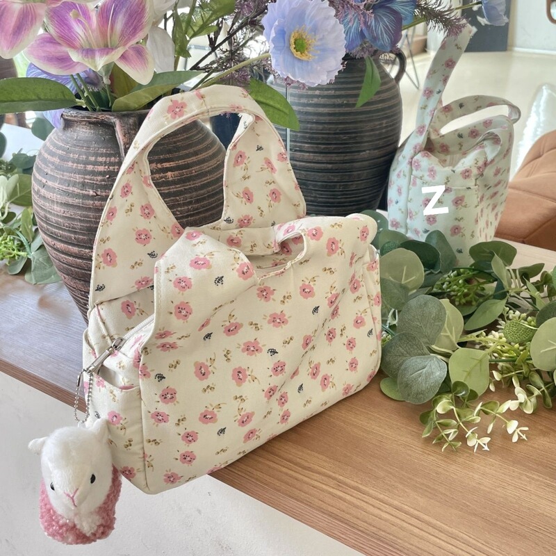 おしゃれで甘い花柄ハンドバッグ 新作イン高見えかわいいバッグ キャンバスバッグ ランチ 通勤トートバッグ|undefined