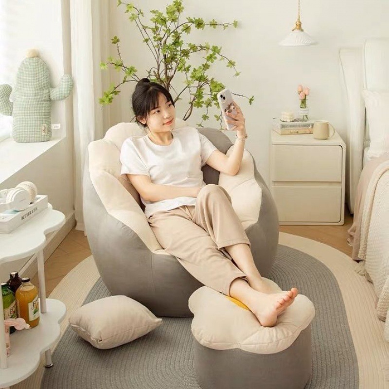 Sofá perezoso dormitorio sala de estar apartamento pequeño casa de alquiler sofá pequeño individual taburete reclinable tatami silla de red