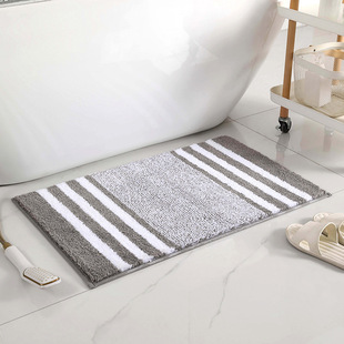 New high wool carpet simple striped household bathroom absorbent anti-slip mat entry door mat a generation of hair