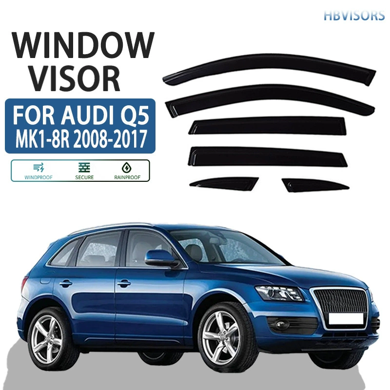 Подходит для Audi Q5 2008-2017 Yang Rain Blocking Rainbrow Black Black Samurai Window Visor