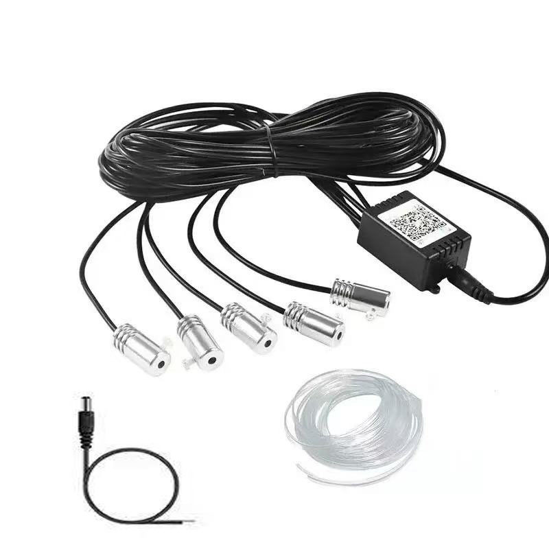Car Led Ambient Light, Mobile App Control, Car Multi-Color Cold Light Guide Ambient Light, In-Car Color-Changing Decorative Light