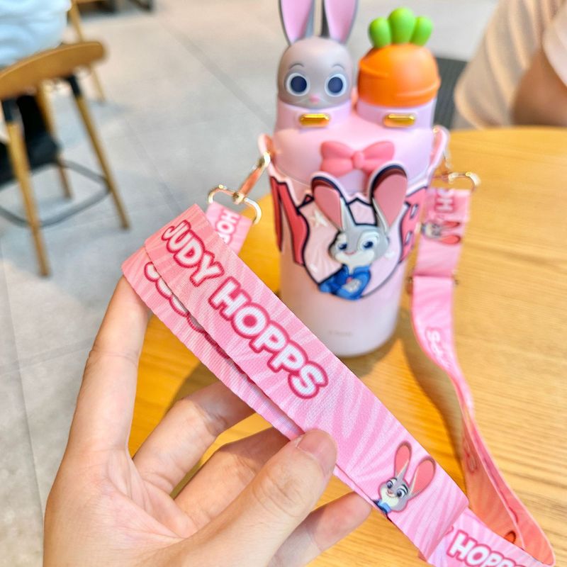 朱迪尼克卡通双饮保温杯316不锈钢便携吸管杯小学生上学儿童水杯|undefined