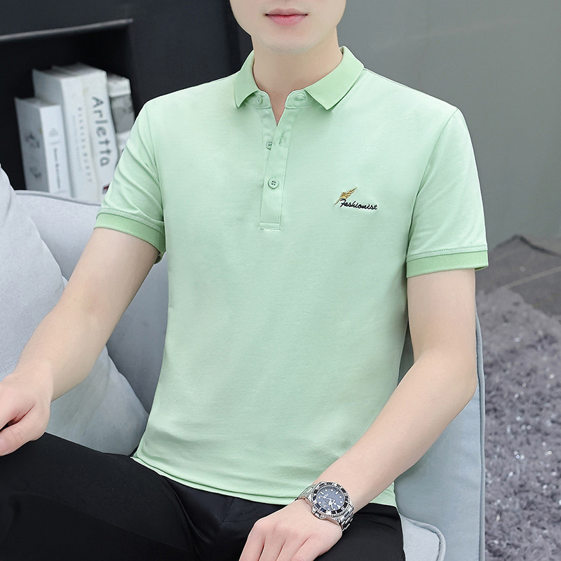 Men's Short-sleeved T-shirt Polo Base Shirt Korean Embroidered Casual Men's Lapel New Summer Men's T-shirt Top