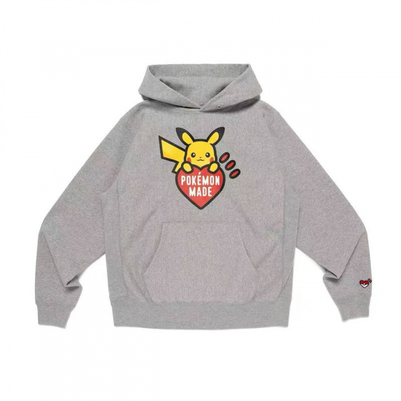 Human Hm Home Pokémon Co-Branded Green Onion Duck Hooded Sweatshirt Loose Ins Same Style Hoodie for Men and Women