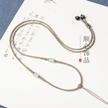 新款可调节细款手工编织玉佩观音翡翠吊坠挂脖绳男女黄金饰品挂绳