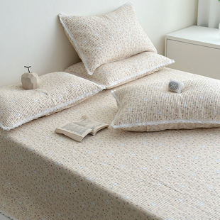 French Retro Small Floral Cotton Bed Cover Three-piece Set Lace Lace Thickened Stitching Xinjiang Cotton Non-slip Bed Sheet