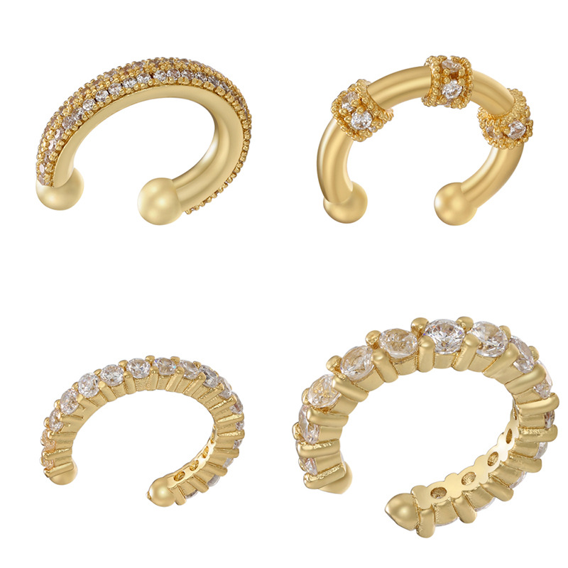 1 Pair Fashion C Shape Plating Copper Zircon Ear Clips display picture 1