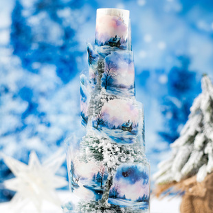Twilight PET Tape Late Winter Snow Series Natural Landscape Hand Account Decoration Material Cycle Post 6