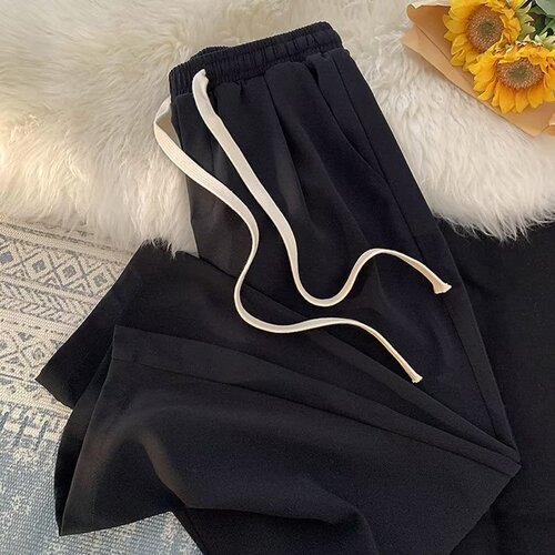 Men's Loose Casual Pants Korean Style Trendy Matchable Pants Summer Thin Weight Droopy Wide Leg Floor-Length Pants