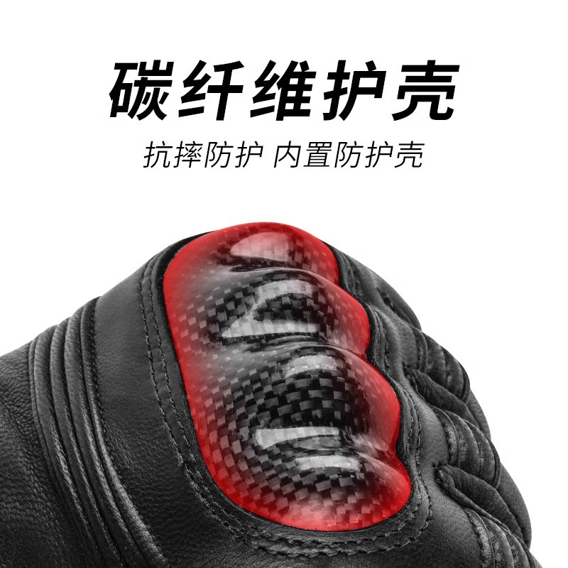 Motocicleta guantes de cuero para montar invierno más terciopelo grueso locomotora retro crucero impermeable a prueba de viento para hombres y mujeres