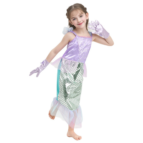 The Little Mermaid children's fairy tale role-playing performance Halloween party children's princess dress-up costume