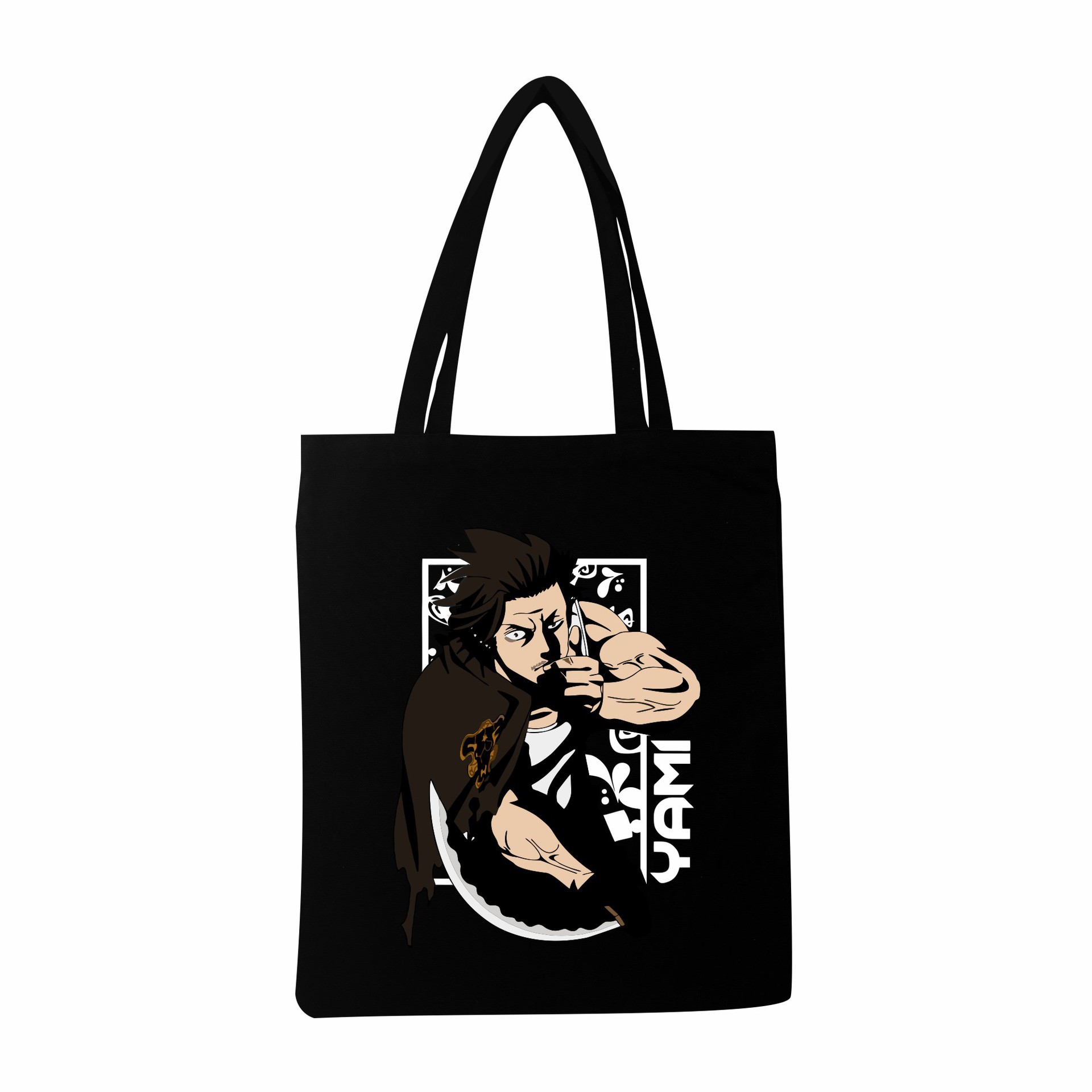 Comercio exterior popular trébol de cuatro hojas negro Black Clover bolso de lona estampado Harajuku bolso de la compra