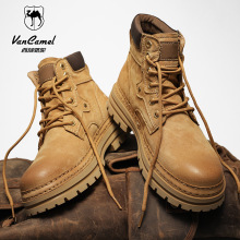 西域骆驼马丁靴男鞋秋冬款加绒保暖棉鞋大黄靴子户外运动登山工装